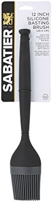Sabatier Nylon Basting Brush com cabeça de silicone, 12 polegadas, preto/cinza