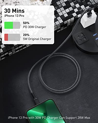 Maxonar [2 pacote, 3ft+6ft] USB C para o cabo Lightning, [Certificado com MFI da Apple] carregador de iPhone de