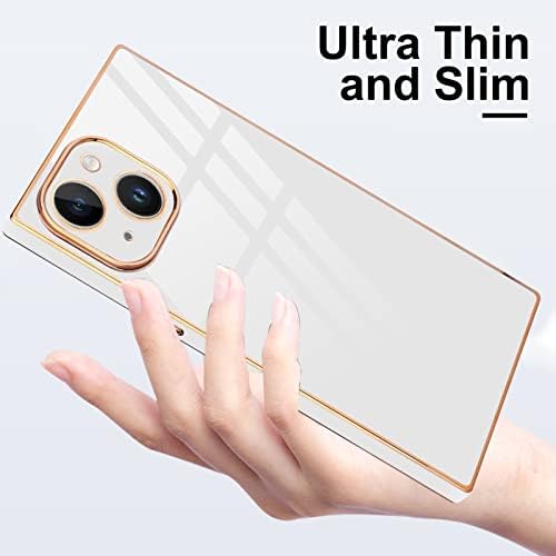 Caso Kanghar para iPhone 14 Caixa quadrada Luxo de luxo Proteção da lente da câmera de borda Slim Choquetle
