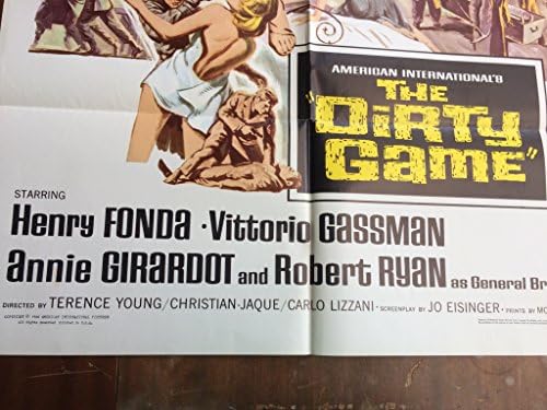 Dirty Game Authentic Movie Poster, 1965, Henry Fonda