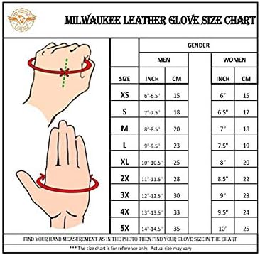 Milwaukee Leather MG7735 Flex Flex Knuckles Black Luvas de couro premium com palmeiras de gel