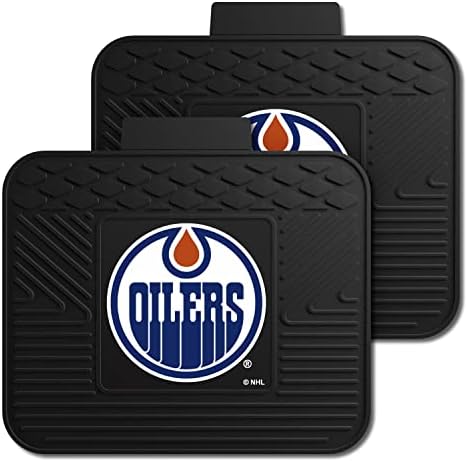 FanMats 12396 NHL Edmonton Oilers Back Row Utility Carts - conjunto de 2 peças, 14in. x 17in., All Weather Protection,