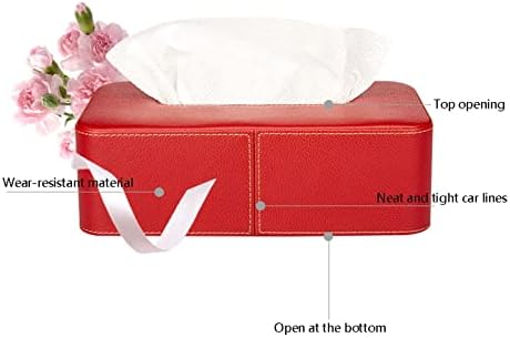 Caixa de lenços de papel/suporte de couro de caixa de lixo de laso de laso facial de caixa de guardana