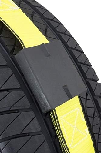 Mytee Products 2 x 9 'sobre as tiras da roda dos pneus com ganchos girados J e blocos de borracha para transportadores de carro - Amarra de carros Trechas de catraca trailer de caminhão Auto