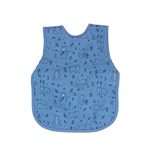 Ursos de Bapronbaby em Blue Bapron - Mêndula de mancha à prova d'água macia - Máquina lavável - 6m - 5yr -