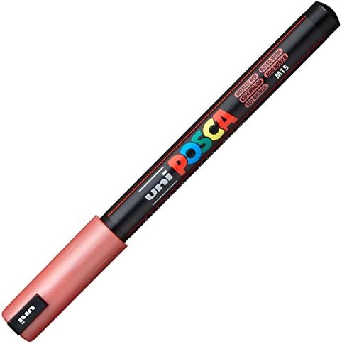 Marcador de tinta acrílica posca, ultrafino, vermelho metálico
