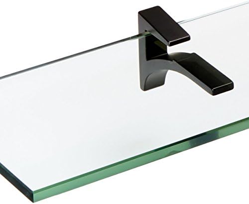 Prateleira de vidro cardeal de vidro de spancraff, preto, 4,75 x 24