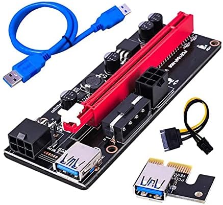 Conectores 6pin PCI-E Express USB 3.0 1x a 16x Adaptador de placa RISER Adaptador SATA Extensor PCI-E 1x a 16x para mineração de mineração