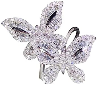 Anéis para mulheres tocam dois quadrados de diamante de diamante de zircão de zircão anel de noivado criativo As gotículas liga o anel de noivado de liga de diamante