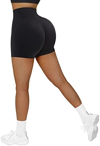 Women Workout Gym Shorts Scrunch Butt Lift High Wistide Biker Shorts de cor sólida respirável atlético Yoga Biker Shorts