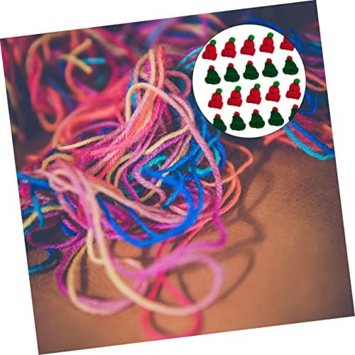 Favomoto 20pcs férias santa artesanato decorações tricô de dedo verde Decoração de presente Diy Firras de malha Reddark