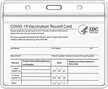 5 Protetor de cartão de vacinação de pacote CDC 4 x 3 polegadas Registro de imunização CARTAS DE VACA