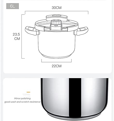 Zyzmh aço inoxidável Pressão panela de panela de panela de sopa de sopa de sopa de vapor para todos os fogões, incluindo