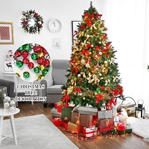 120 PCs Christmas Jingle Bells 0,5 polegadas, 4 cores Mini Jingle Sells Sinos coloridos de metal para Wreath Holiday