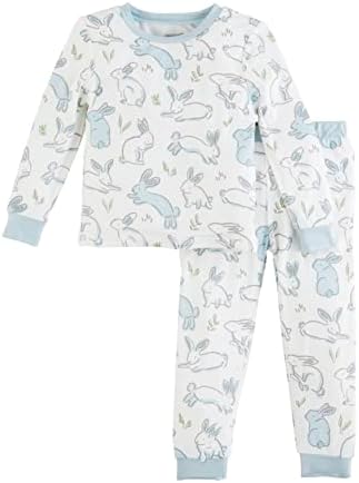 Torta de lama Pijama de coelho de menino, azul, 5t