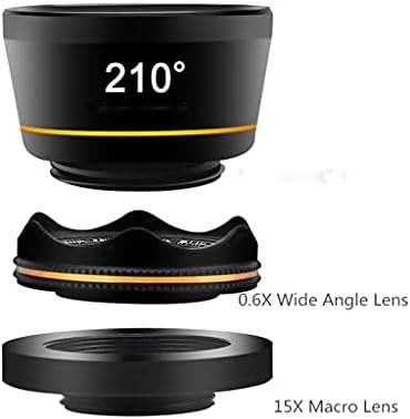WSSBK HD Universal 3 em 1 kits de lente da câmera do telefone 210 graus lentes de peixes lentes 0,6x de largura 15x Macro para