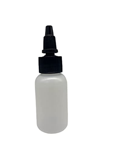 Garrafas de aperto de plástico de 1 oz - 24 pacote - preto aberto de perto - para óleos essenciais, perfumes, loções -