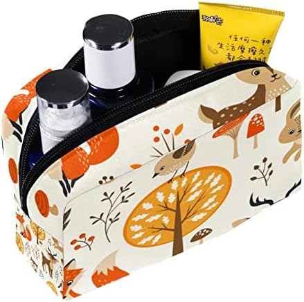 Bolsa de maquiagem de viagem, bolsa de cosméticos Caso organizador, para mulheres de bolsas para produtos de higiene pessoal, Definir coruja da Floresta da Floresta da Floresta da Floresta