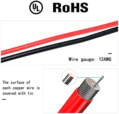 Cabo de extensão do conector ELFCULB SAE, 12 pés 2 pés 2 pinos SAE Conector rápido Desconecte o plugue para motocicleta de carro