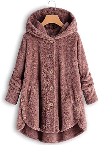 Roupas de outono para mulheres Jaqueta de lã Bombo de inverno Manga longa Faux sherpa Fuzzy Casual Casual Casal Bolô bolso