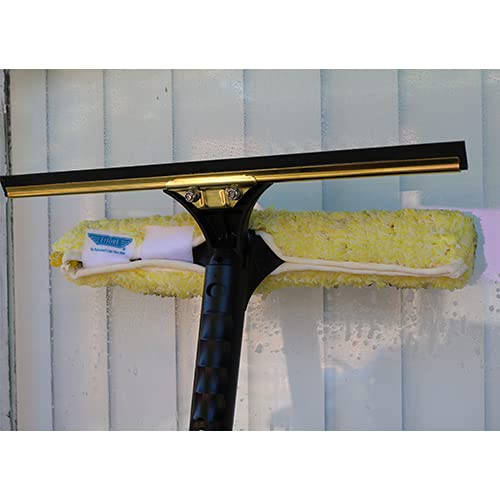 Ettore 71140 backflip de latão, ferramenta combinada de limpeza de janelas, largura de 14 polegadas