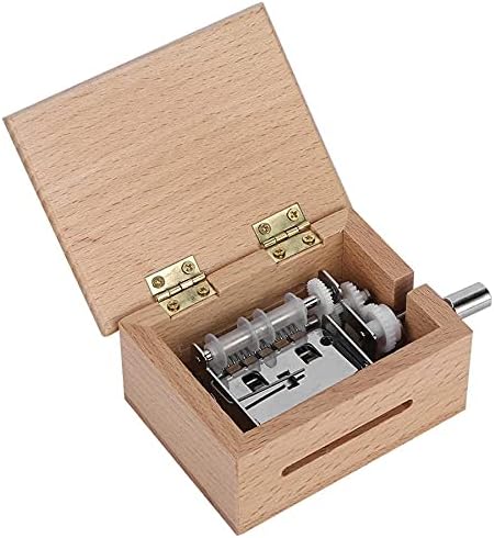 N/A Caixa de música de madeira da manivela de manivela Caixa de presente DIY Caixa de presente com fita de papel em branco 7pcs em