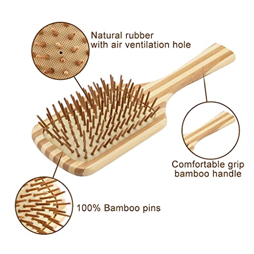 Manuseda de bambu Paddle grande escova com ancinho mais limpo