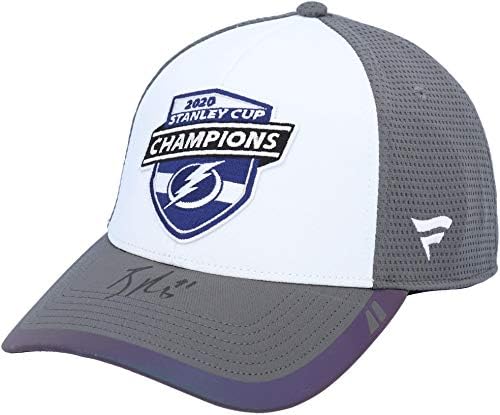 Brayden Point Tampa Bay Lightning 2020 Stanley Cup Champions Autografed Locker Room Cap - Chapéus autografados da NHL