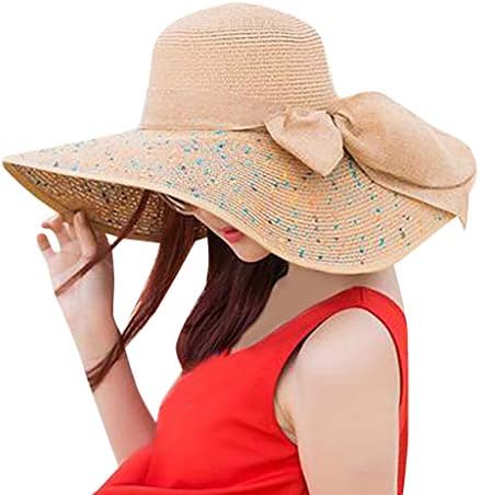 Chapéus de palha de verão para mulheres coloridas Big Brim Beach Hat Women Wide Brim Sun Chapé