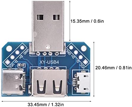 Adaptador USB, adaptadores USB 5pcs, adaptador de dip de conector USB masculino para fêmea Adaptador DIP 2,54mm 4p Micro