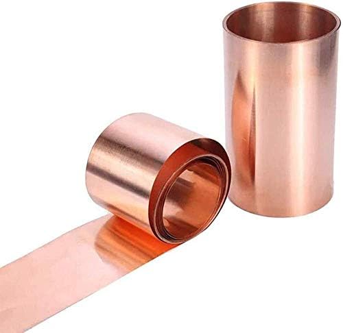 Placa de latão 99,9% de cobre Cu Metal Folha de folha T2 Alta pureza Rolo de folha de metal, 100x1000 mm, espessura 0,8 mm de alumínio de cobre de metal