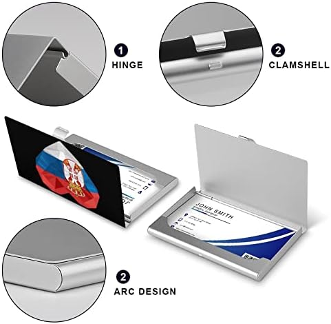 Titular de cartões de identificação de bandeira do coração sérvio Silm Case Professional Metal Name Card Organizer bolso