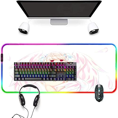 Almofadas de mouse para jogos LED Girl fofo com asas teclado para teclado de computador xxl branco grande durável Durável mouse tapete
