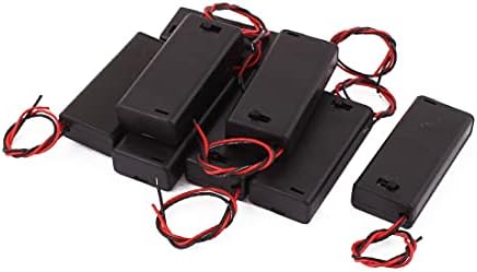 Novo LON0167 8 PCS 2 x 1,5V Caixa de célula de bateria AAA com capa de cabo duplo de plástico preto (8 Stück 2 x 1,5 V AAA-Batteriezellengehäuse