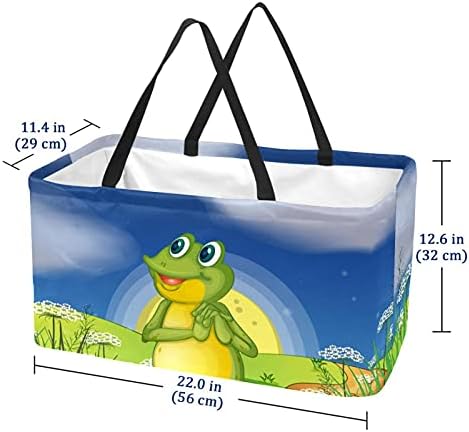 50l Shopper Bags Um sapo olhando para a caixa de compras colapsível Bright Star com alças, reutilizável
