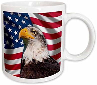 3drose American Flag USA Bald Eagle Patriotism Patriótico Estrelas de Estrelas - Canecas