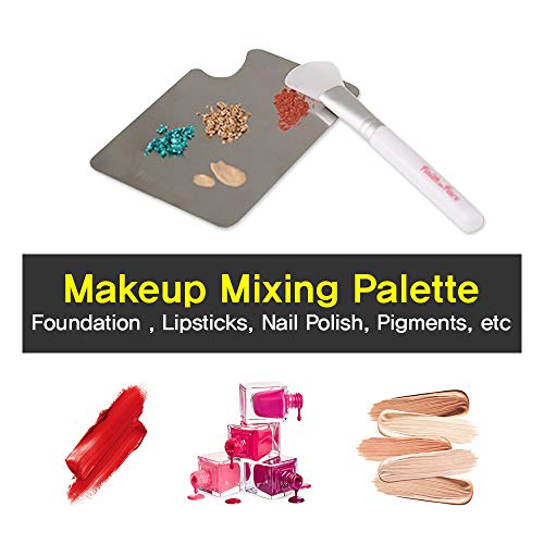 Maquiagem Metal Palette 3pcs - Bandeja de mistura de aço inoxidável para unhas e artistas cosméticos, tamanho pequeno 3,3 x 5,1 polegadas