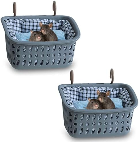 JWSHANG 2 Rato Hammock Solfing Basket Bed e um tapete de ninho removível substituível