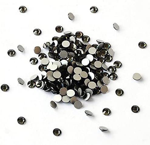 Black Diamond Color Flatback Glass Unhas Reths de tamanhos misturados Decoração de unhas Pedras de gemas brilhantes Manicure Acessórios -