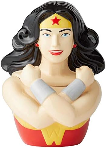Cerâmica da Enesco DC Ceramics Wonder Woman Jar Caxister, 11,375 polegadas, multicolor