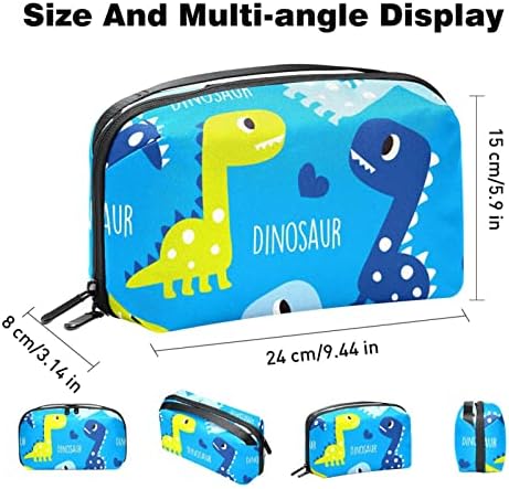 Bolsa de organizador eletrônico portátil Bolsa Bolsa Dinosaur Blue Bolsa de Armazenamento de Viagem de Viagem Para discos rígidos,