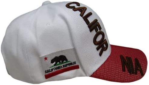 California State White Red Brown Letters Patch no lateral bordado touca de chapéu