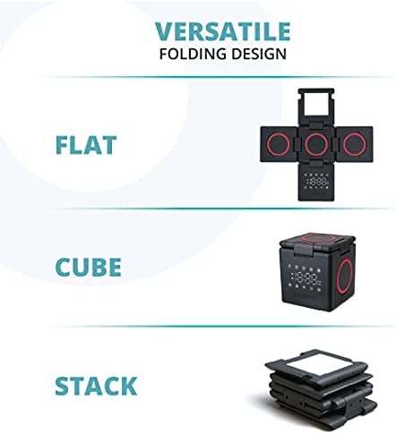 Ampere Hypercube 3 em 1 Charger sem fio dobrável e despertador LED-estação de carregamento de 7,5w para iPhone 14,