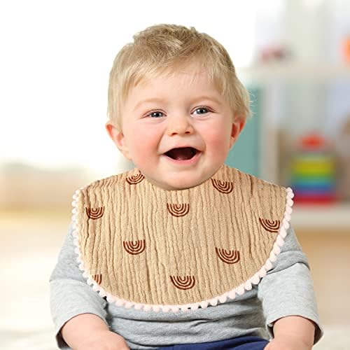 Babadores para meninos e garotos de 8-pacote babador de babador de babador para babador para bebês essenciais, algodão macio e cor fofa para roupas combinando