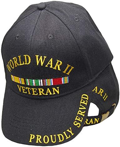 Aes Segunda Guerra Mundial 2 II O veterano de guerra orgulhosamente serviu o chapéu bordado Black Ball Cap Ee 0595