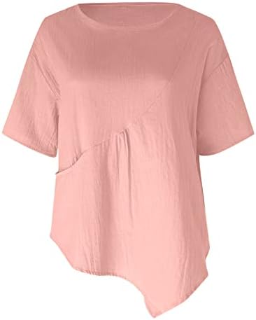 Camisas casuais para mulheres de verão imprimindo camisetas de pescoço da tripulação