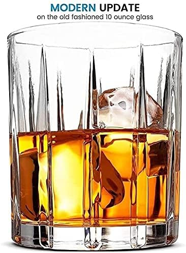 Whisky Decantador Whisky Decanter Wine Decanter Whisky Glass Conjunto de 2, coquetel de estilo europeu aristocrático requintado listrado copos de uísque, para bebidas alcoólicas de bebidas alcoólicas e antiquado Cockt