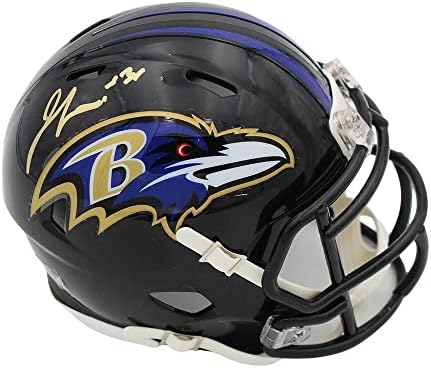 Jamal Lewis assinou Baltimore Ravens Speed ​​NFL Mini Capacete - Mini Capacetes NFL autografados