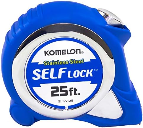 Komelon SLSS116 Medida de fita de auto-bloqueio de aço inoxidável, 16 pés