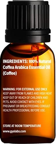 Óleo de café para crescimento de cabelo e óleo essencial de baunilha para conjunto de pele - de óleos essenciais de grau terapêutico puro Conjunto - 2x10ml - Gya Labs
